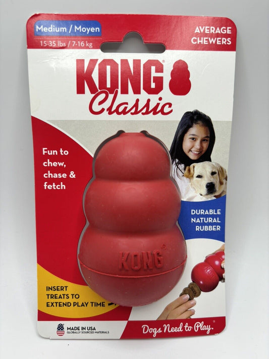 KONG Classic Dog Rubber Chew Toy - Medium, Red