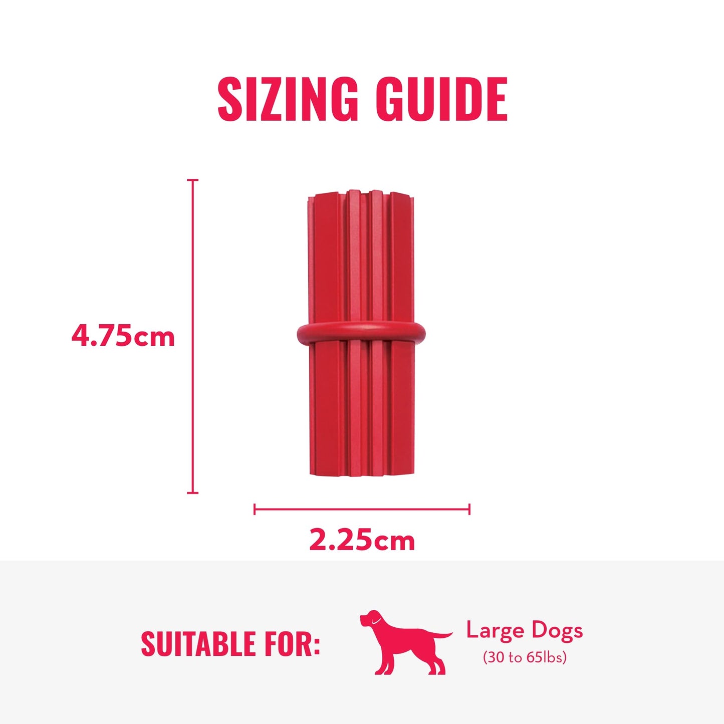 KONG Dental Stick for Dog Dental Care - Stuffable Chew Toy - Provides Chewing Outlet & Satisfies Instinctual Needs - Cleans Teeth & Gums - Made with Durable Natural Rubber - for Medium Dogs